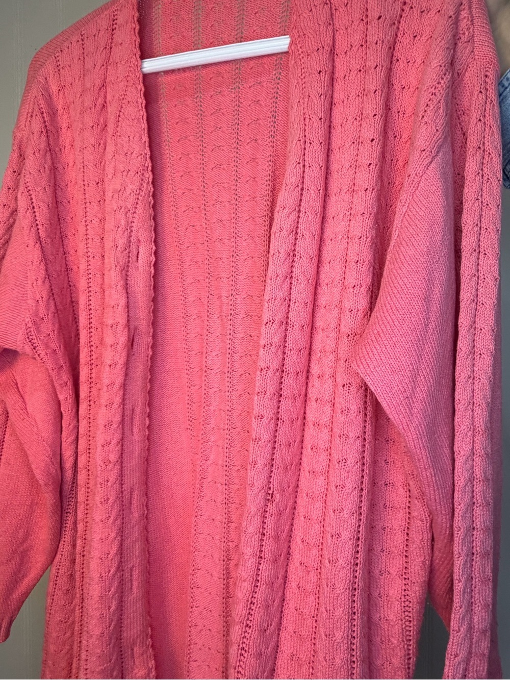 Vintage Pink Knit Cardigan Sweater – Cottagecore Grandma Chic Oversized - Picture 3 of 6